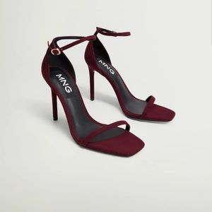 New MANGO Ankle cuff sandals purple